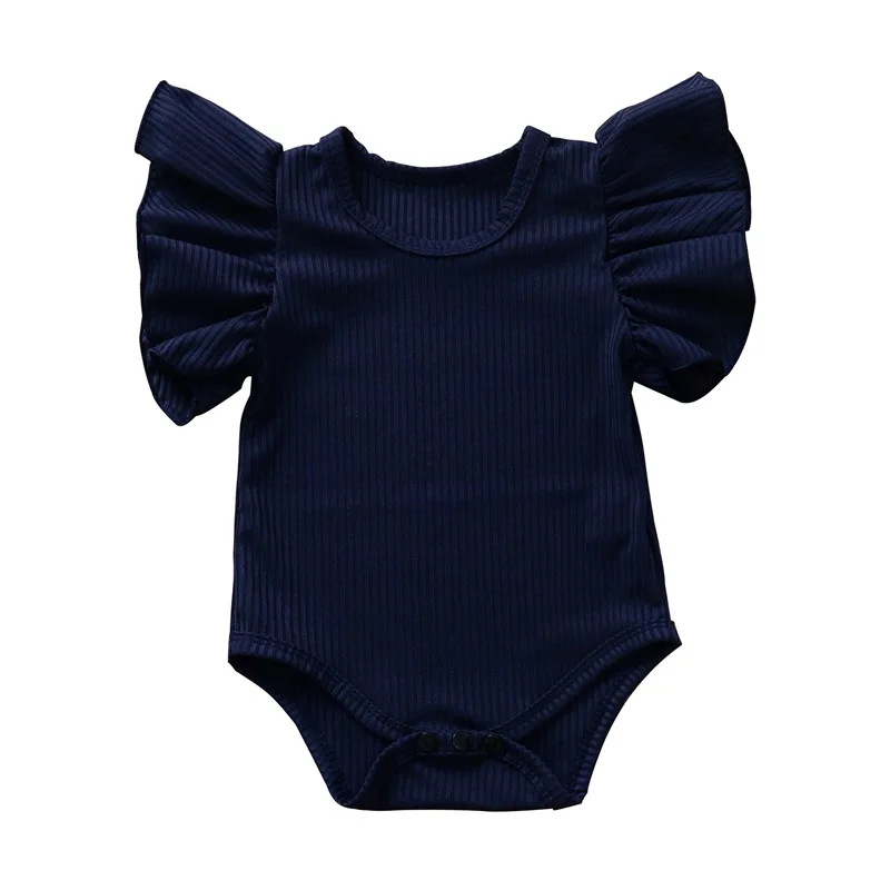 Summer Newborn Infant Baby Girls Romper Ruffles Sleeve Baby Rompers Fashion Baby Clothing cheap baby bodysuits	