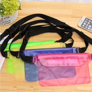 

Waterproof PVC Storage Beach Bag Outdoor Swimming Transparent Adjustable Belt Bag Dry Pockets Phone Cover Waist Bags