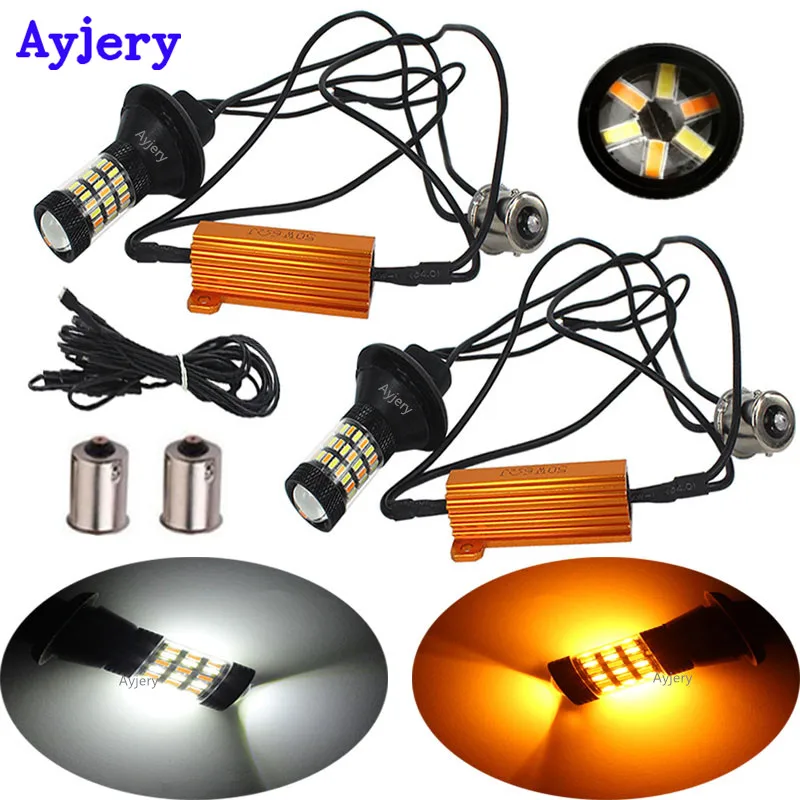 Светодиодные лампы AYJERY для дневных ходовых огней 1 комплект PY21W DRL BA15S 1156 BAU15S с