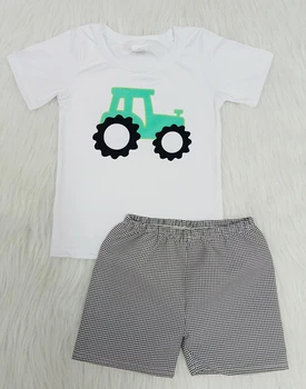 

Toddler Baby Boy Clothes Summer Truck T-shirt & Plaid Short Pants 2PCS Little Boys Outfit Kids Boys Clothing Sets