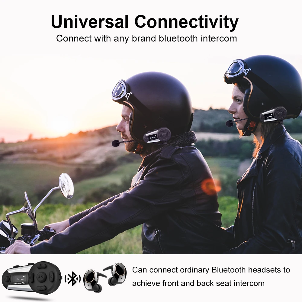 Fodsports V6 Plus 6 мотоциклистов шлем Bluetooth гарнитура Интерком 1200 м водонепроницаемый
