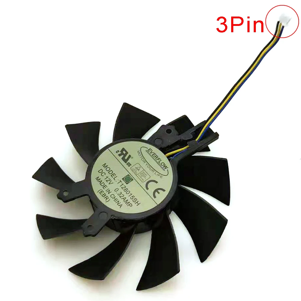 para Hasee Gm50ti Gtx750ti Gtx950 Gtx960 Gráficos Placa de Vídeo Vga Ventilador T128015sh 75 mm 49*46*17 mm 0.32amp 4pin Ventiladores e resfriadores - Imagem 5