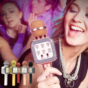 

Bluetooth Karaoke Microphone Wireless Microphone Professiona Speaker Handheld Microfone Player Singing Recorder Mic