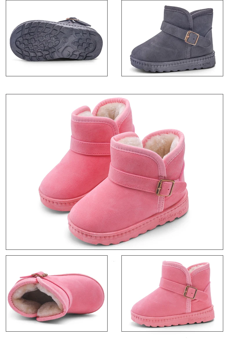 Обувь для девочек; детская обувь для малышей; теплые зимние ботинки для детей; плюшевые зимние ботинки на толстой подошве для мальчиков и девочек; большие размеры