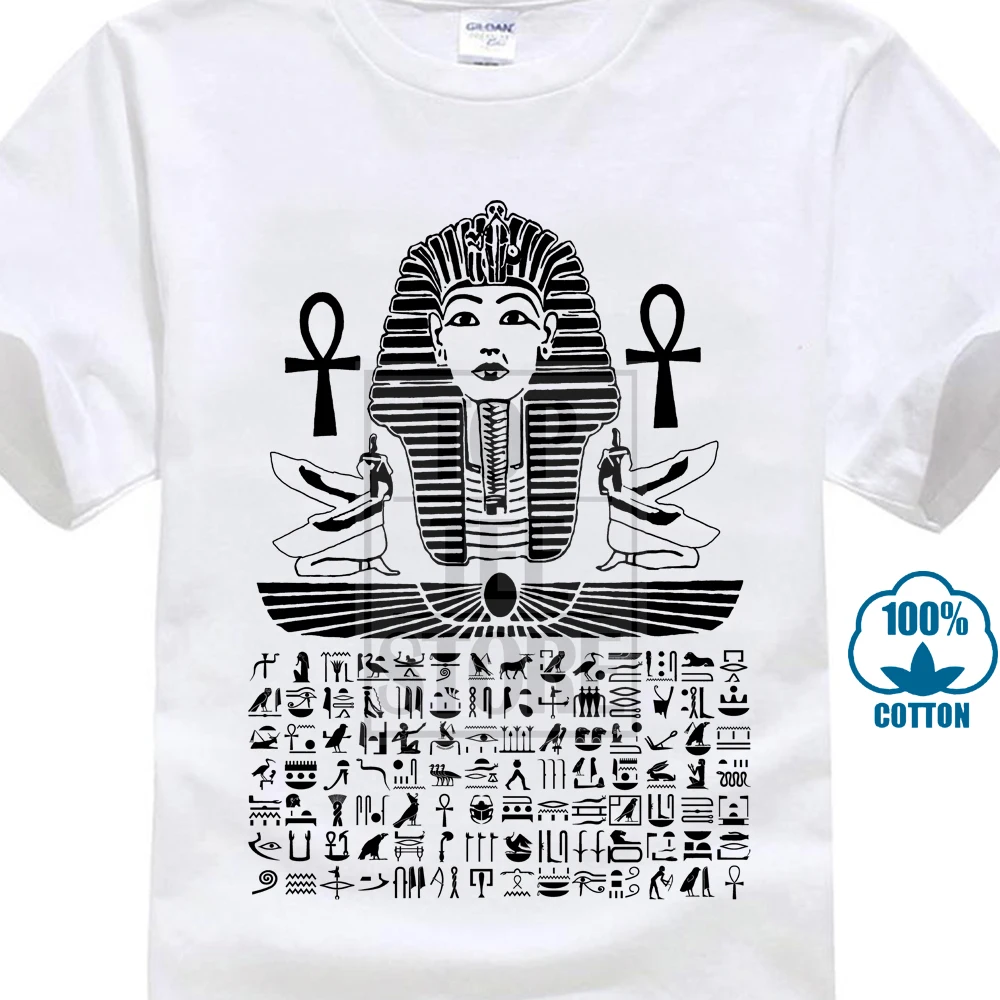 Egyptian T Shirt Egypt Hieroglyphics Pharaoh Men Cotton Tee Size S 2Xl