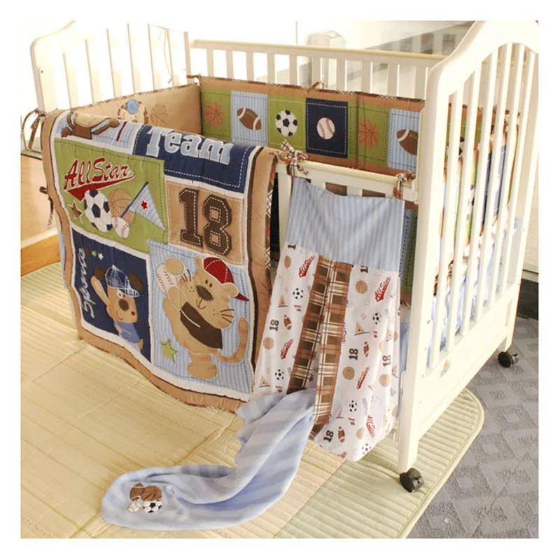 brown crib nursery