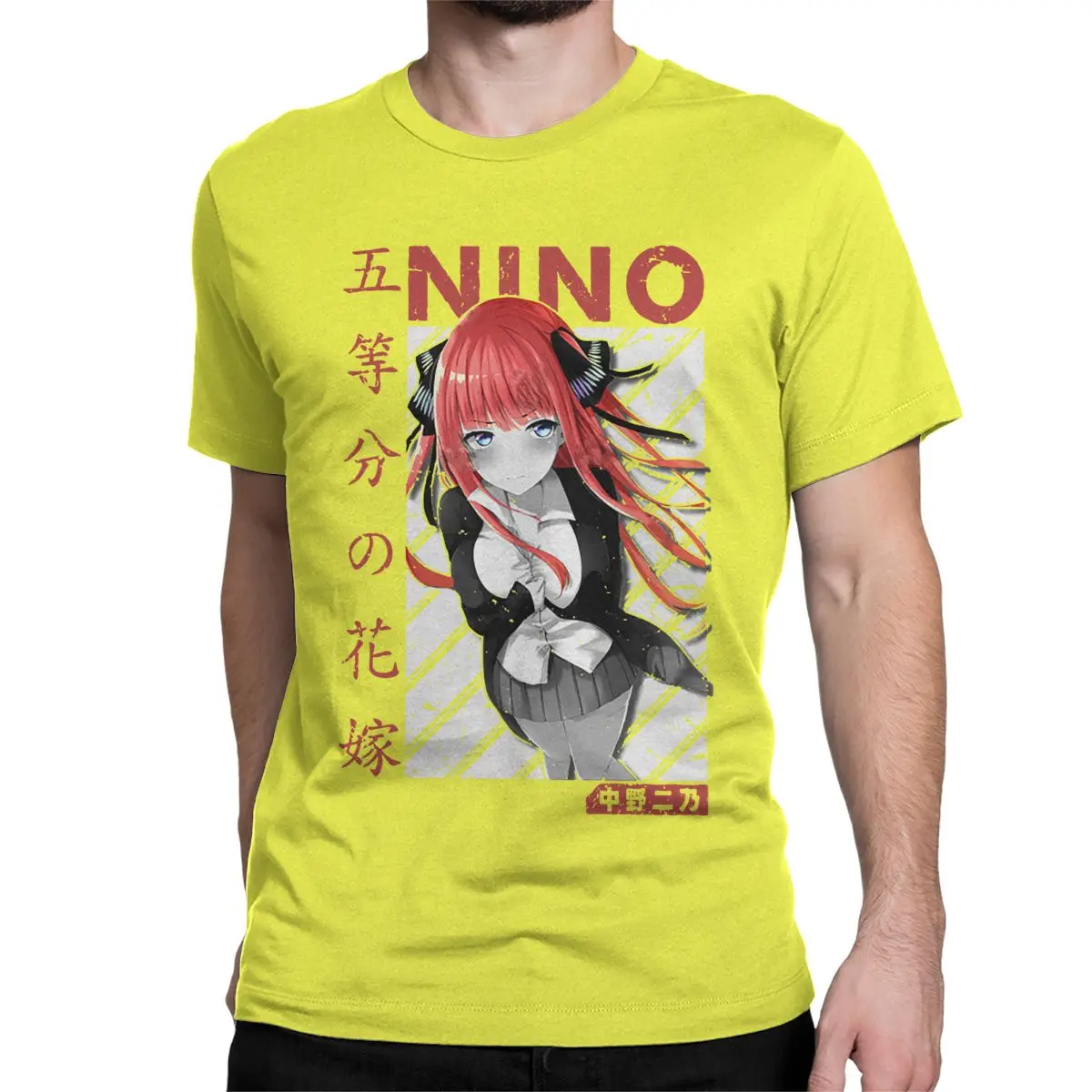 The Quintuplets Nino V1 Go Toubun No Hanayome футболка для мужчин хлопок футболки Аниме короткий рукав размера плюс - Цвет: Цвет: желтый