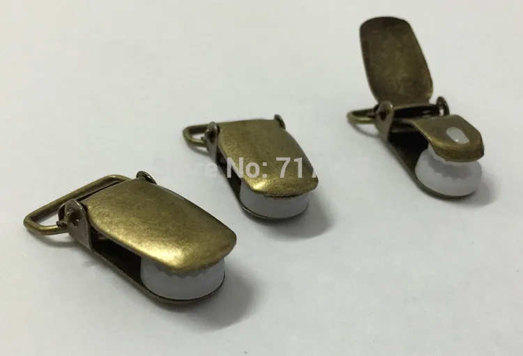 2018 NEW 15mm 50 pcs/lot antique bronze Lead Free Metal Suspender Paci Pacifier Ribbon Clips Hook Holder Round Plastic Insert | Дом и сад