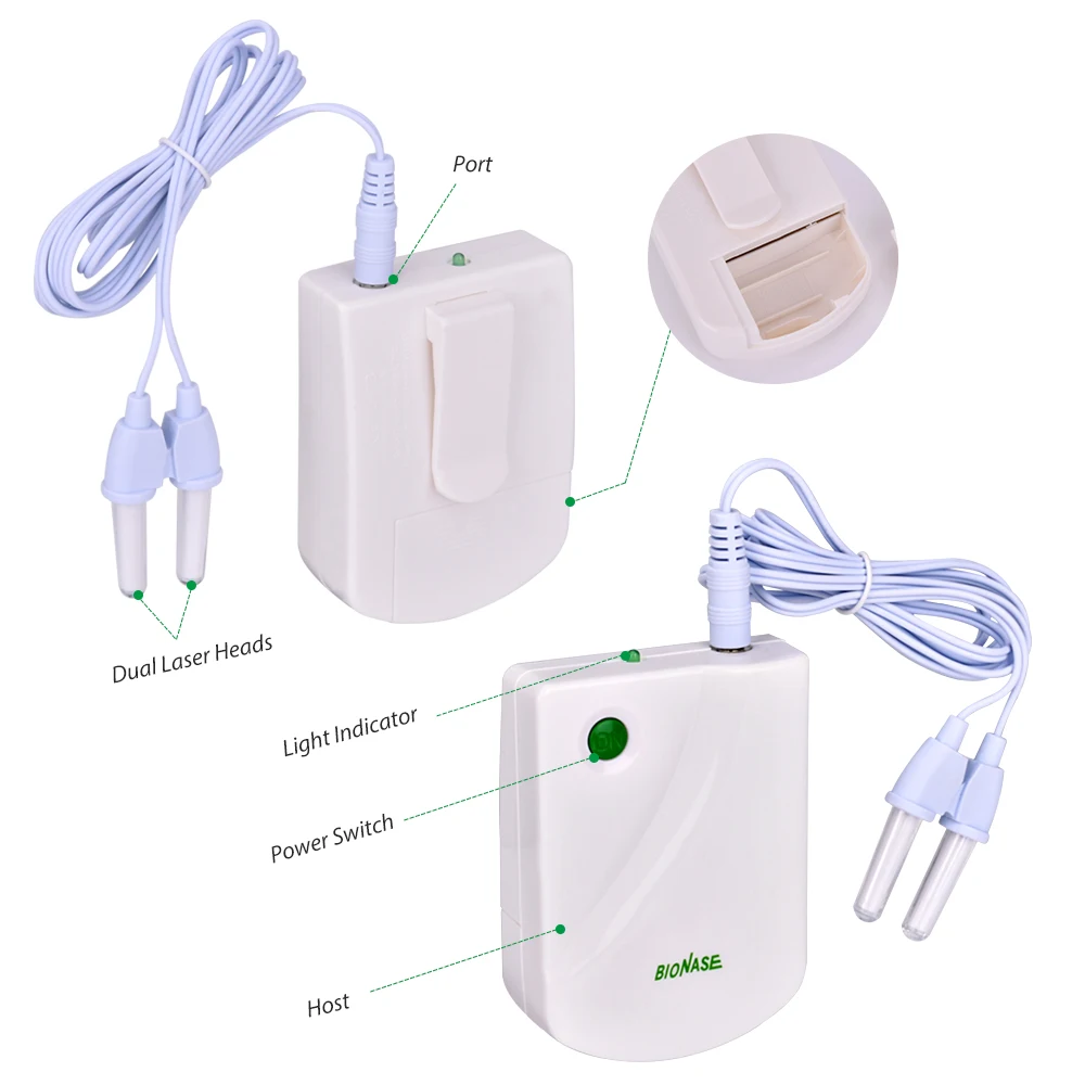 Laser Nose Massager Bionase Nose Rhinitis Sinusitis Cure Infrared Therapy Low Frequency Nasal Health Care Machine Instrument