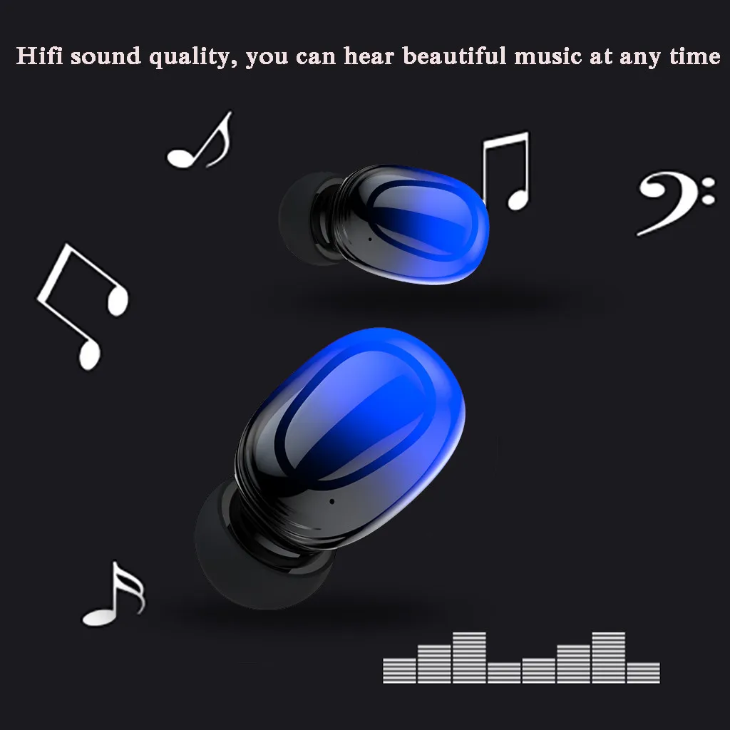 Градиентный цвет беспроводные Bluetooth наушники V5.1 бинауральные стерео спортивные гарнитуры сабвуфер Earduds большой емкости зарядная коробка
