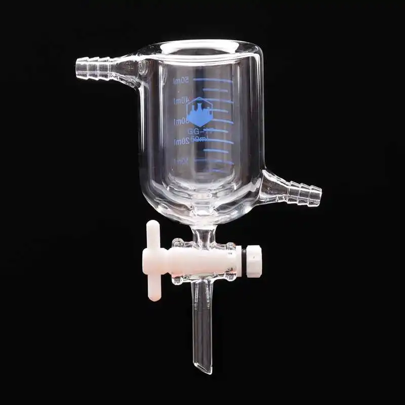 US $28.52 Double Layer Beaker 50ml Ptfe Piston Jacket Beaker Photocatalytic Reactor