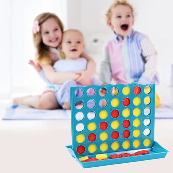 

Educational Outdoor Toy Rubber Wooden Boxed Multi-color Stereo Four Five-in-a-row Board Game of Chess gifts for children