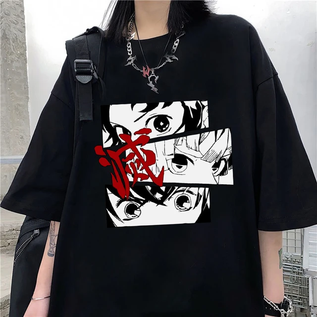 Camisetas de anime grandes dimensões masculina e feminina Kamado Nezuko,  gráfico de manga curta, camiseta de algodão, roupas para casal, verão -  AliExpress