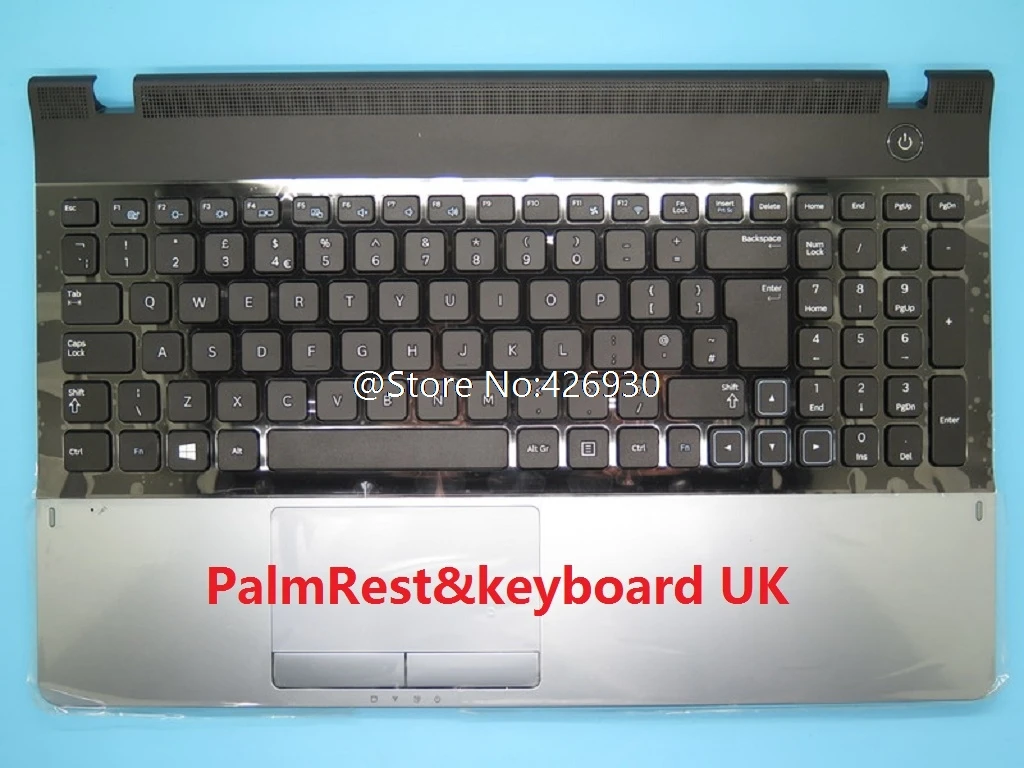 Подставка для ноутбука и клавиатура для samsung NP300E5A 300E5A тачпад Франция FR английский США Великобритания италия IT Испания SP тачпад - Цвет: UK Silver