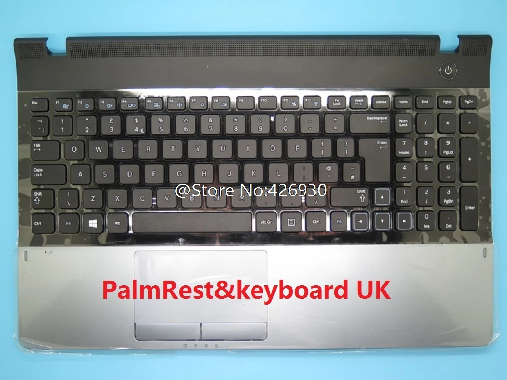 UK Silver Подставка для ноутбука и клавиатура для samsung NP300E5A 300E5A тачпад Франция FR английский США Великобритания италия IT Испания SP тачпад - Цвет: UK Silver