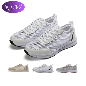 

Womens Casual Sneakers Summer Air Mesh For Ladies Sport Shoes Breathable Lace-Up Fashion Outdoors White zapatos Tenis Walking