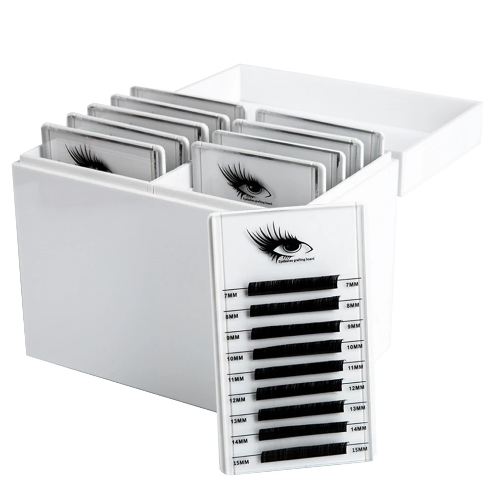 

10 Layers Makeup Salon Home Anti Dust Acrylic Organizer With Lid Tool Pallet False Eyelashes Storage Box Holder Desk