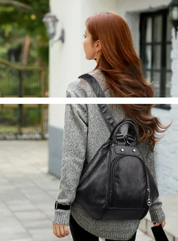 

2020 Casual School Bag Soft Leather Fashion Women's Backpack Backpack Women's backpack women luxury backpack