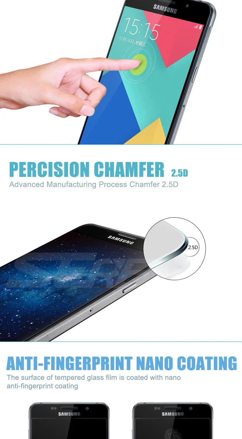 9D полное покрытие защитное стекло на для Samsung Galaxy A3 A5 A7 J3 J5 J7 S7 закаленное защитное стекло