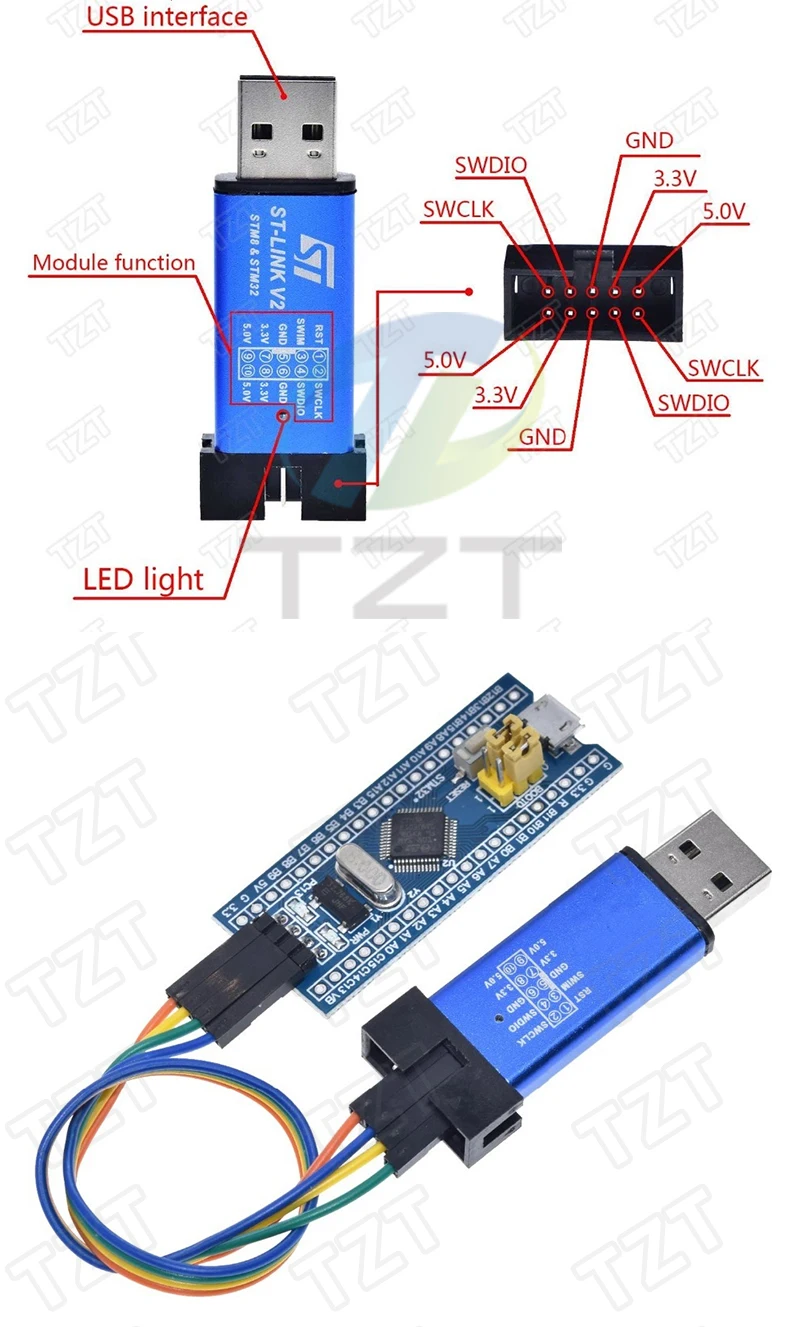 Original ST-LINK V2 Simulator Download Programmierer Original STM32F103C8T6 STM32 Minimum System Development Board STM32F401 / 411 – Detail 26