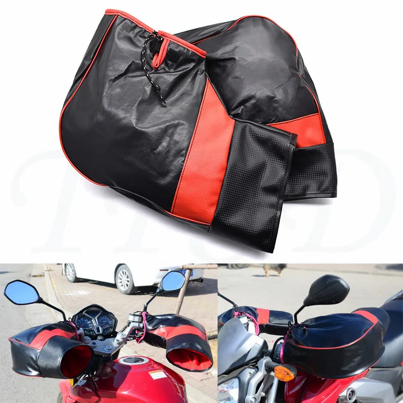 Мото rcycle руль комплект зимние теплые толстые теплые кожаные ветрозащитные водонепроницаемые мото-перчатки для Honda PCX 125/150 CB600 599 919 CBR