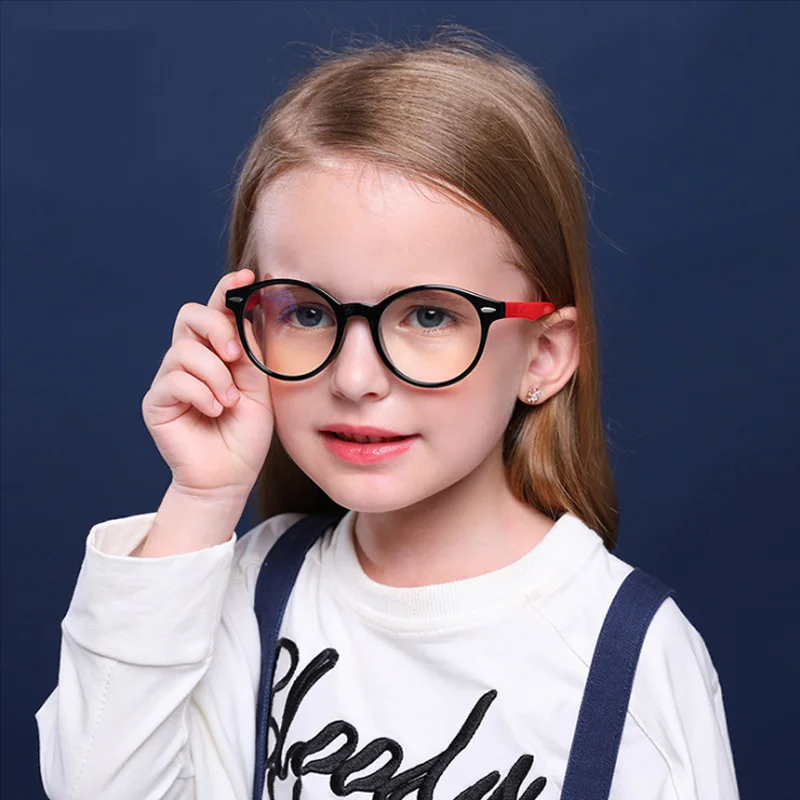 Круглые детские антибликовые очки 2020 с фильтром оптическая оправа для девочек и