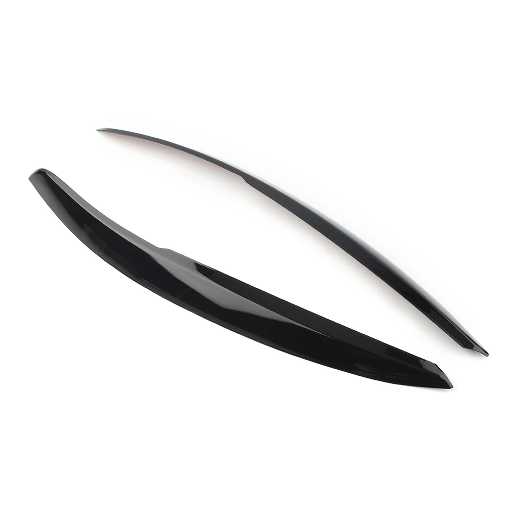 Glossy Black Car Headlight Lamp Eyebrow Eyelid Trim Cover For VW Polo Mk5 6R 6C 2010 2011 2012 2013 2014 2015 2Pcs