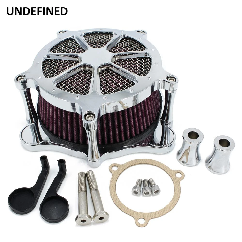 Chrome Air Cleaner Intake Filter System Kit Contrast Cut for Touring Road King Electra Glide Road Glide Street Glide Softail Dyna FXR Chrome Air Cleaner Intake Filter System Kit Contrast Cut for Touring Road King Electra Glide Road Glide Street Glide Softail Dyna FXR