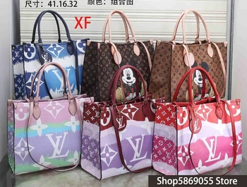 

Luxury Leather Handbags Women Bags Louis Vuitton LV- Designer Brand Women's Shoulder Bags Large Capacity Ladies Hand Bags L406
