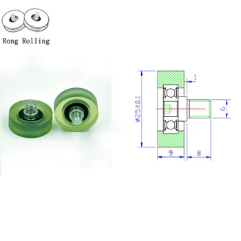 

25x9-M6x8 625RS bearing plastic bearing inne 5mm,Roller diameter 25 mm ,thickness 9 mm, stainless steel material screw M6x8