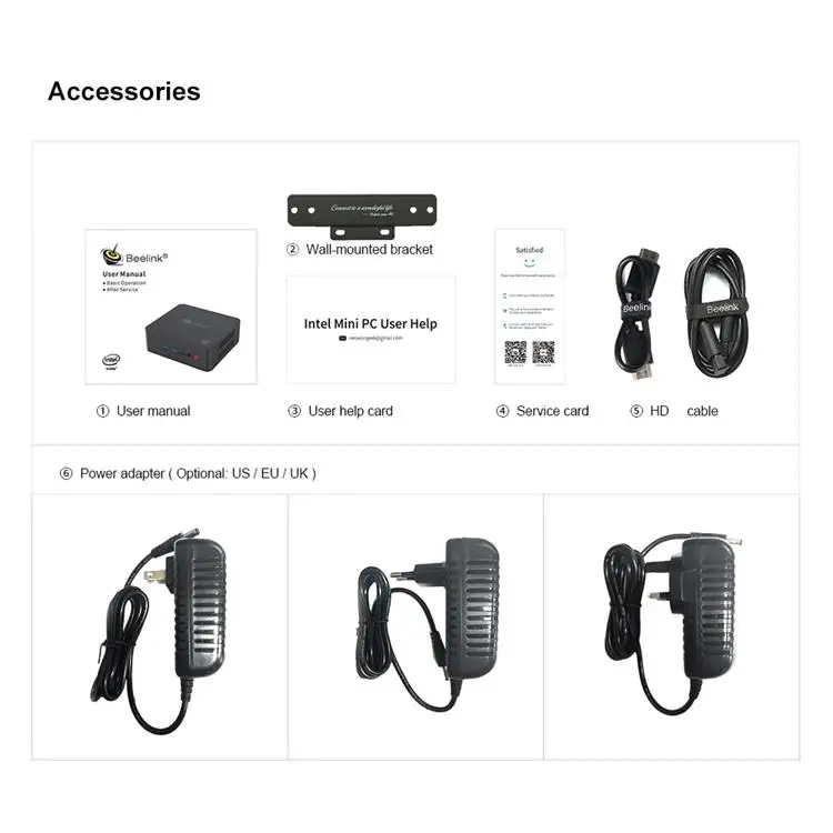 U55 Мини ПК 8 Гб 256 ГБ 512 в i3 500U двухъядерный HD графика 5500Beelink BT4.0 Win10 2 4G + 5 8G WIFI ПК|Мини