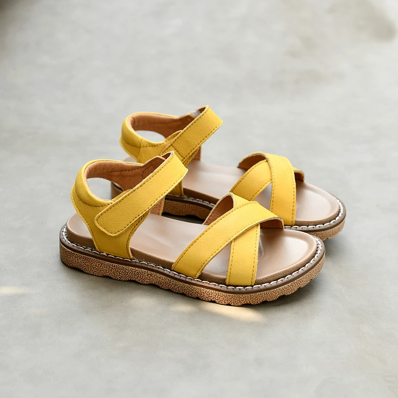 Real Leather Girls Roman Sandals Foot Arch sole Baby Boys garden shoes Summer Kids Princess shoes Children's Sandals