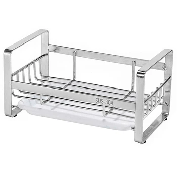 

Promotion! Sponge Holder, Kitchen Sink Organizer, Sink Caddy, Sink Tray Drainer Rack, Brush Soap Holder with Removable Tray