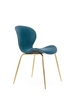 

Nordic dining chair modern minimalist home back net red chair creative personality restaurant plating golden leisure chair stool