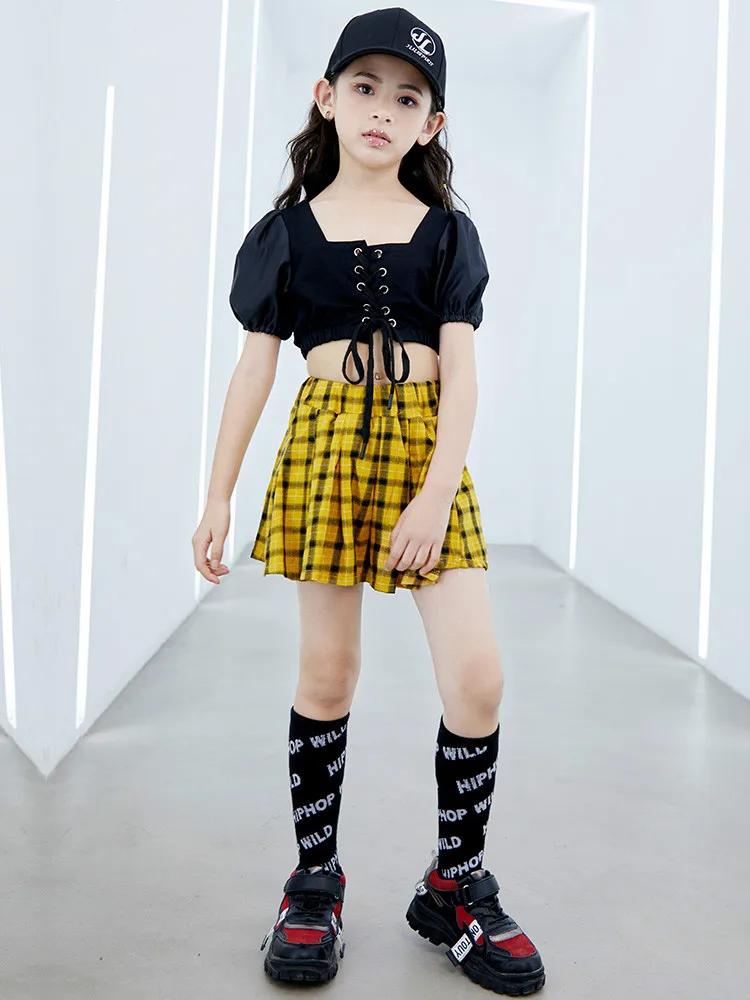 

Girls Umbilical Jazz Dance Performance Clothing Fashion Girls Hip Hop Street Hip Hop Set Children's Hiphop Performance Clothing