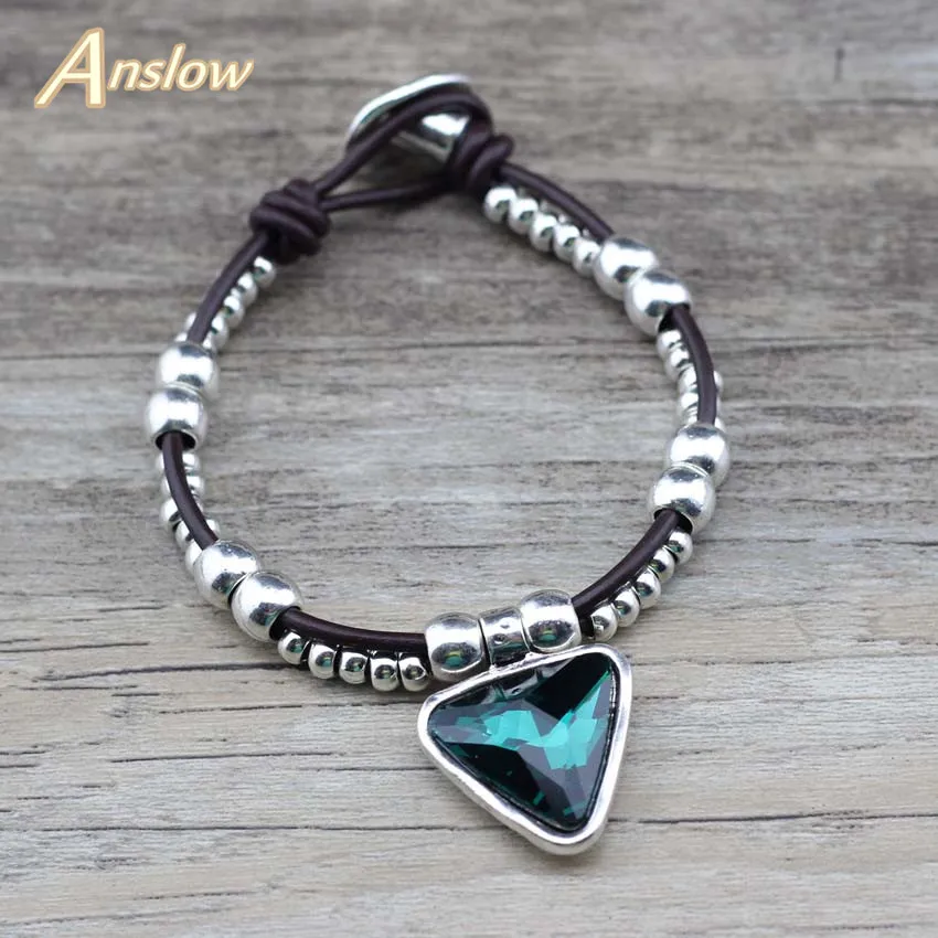 Anslow осень зима модный стильный женский кожаный браслет для влюбленных пар