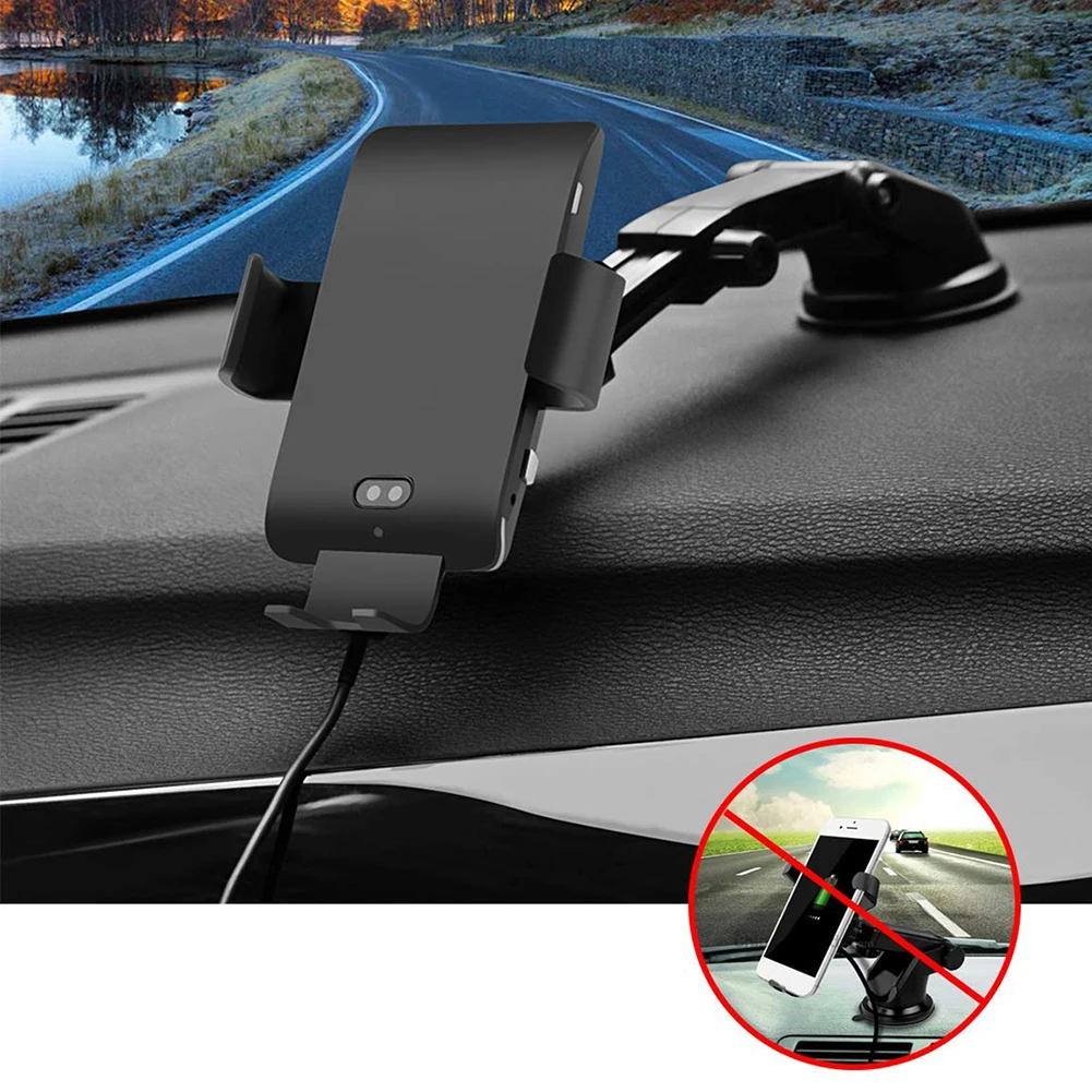 Стильное автомобильное usb зарядное устройство s C12 IR с автоматическим зажимом Qi Беспроводное зарядное устройство Автомобильный держатель для телефона xiao mi huawei