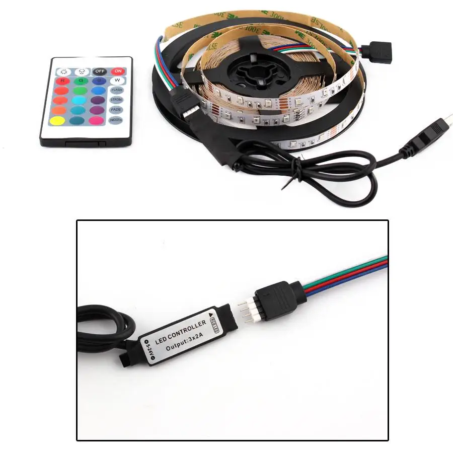

12V RGB LED Strip Light Tape USB 5M Remote Control SMD 2835 TV Backlight LED RGB Strip Warm White DC 12V Decoration Magin Home
