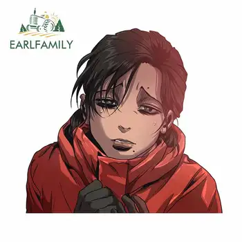 

EARLFAMILY 13cm x 12.1cm for Killing Stalking Fashion Decal DIY Occlusion Scratch Scratch-proof Sticker Waterproof Car Decals