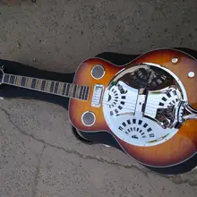 dobro Hofner винтажный Sunburst полый корпус гитары металлический Топ Мини-хамбакер резонатор стальная электрогитара