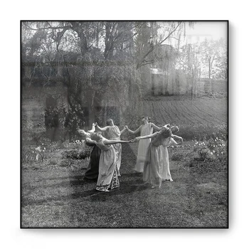 

Circle of Women Dancing Moon Light Dance Meadow Pagan Witches Wiccan Magic Coven Seance Canvas Wall Art Poster Painting Picture