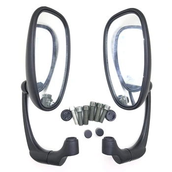 

Universal Black L-Bar Retro Oval Motorcycle Rearview Side Mirror E13 Scooter 8/10MM Screws Refit Parts For Suzuki Honda Yamaha