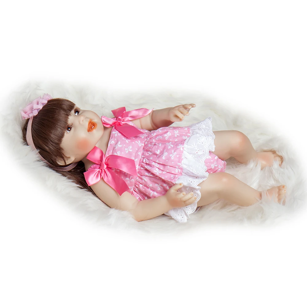 1" 48 см полная кукла для волос кукла Bebe Reborn гладкая виниловая кукла для тела Reborn мягкая силиконовая кукла Reborn Детские куклы игрушки