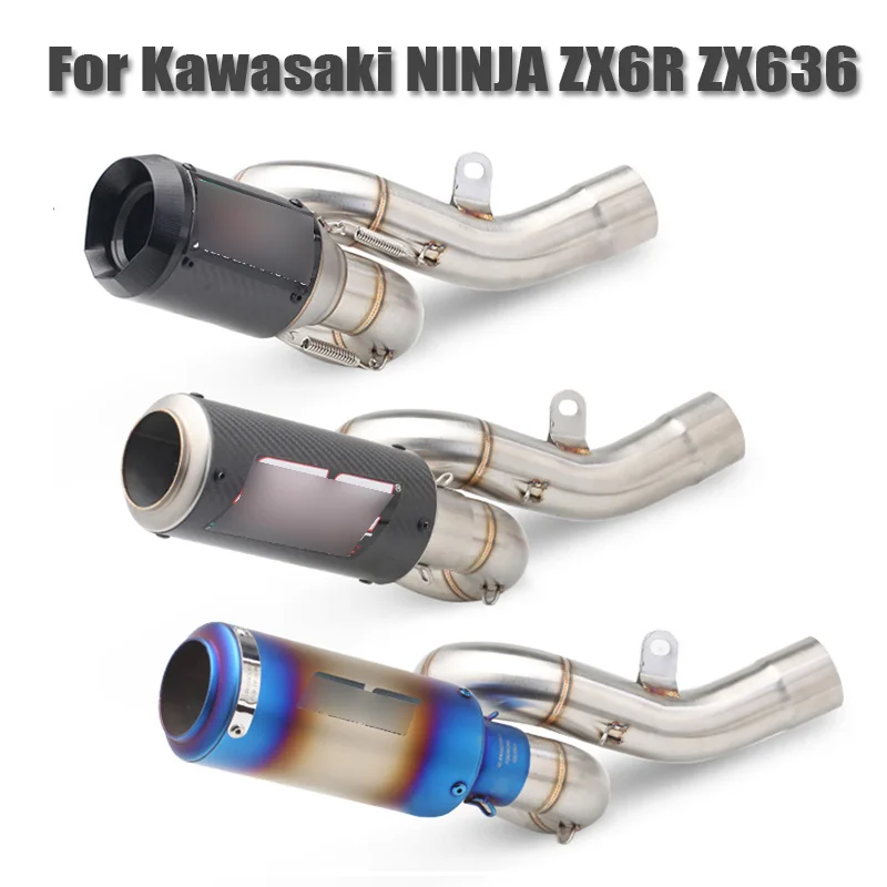 

Slip on Motorcycle Exhaust Muffler System Escape Connector Link Tube Kits for Kawasaki NINJA ZX6R ZX636 2009-2019