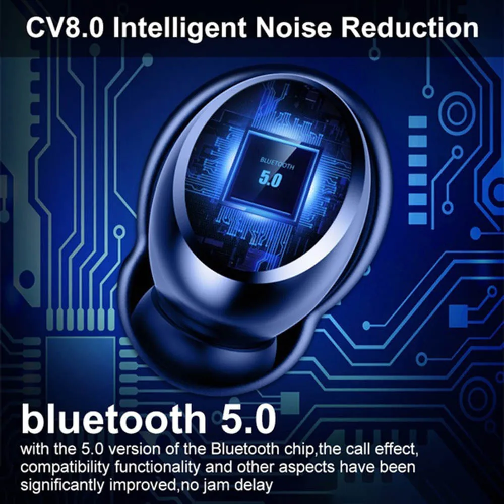 V11 TWS Bluetooth 5 0 Headphones Wireless Earphone 9D Stereo IPX7 Waterproof Earbuds With 4000mAh Charing Case LED Display Elair