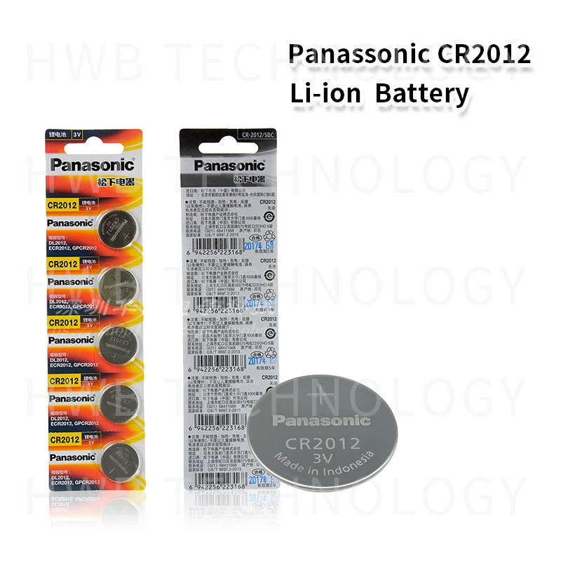 5 шт./лот Panasonic CR2012 3V кнопки сотового хорошего качества