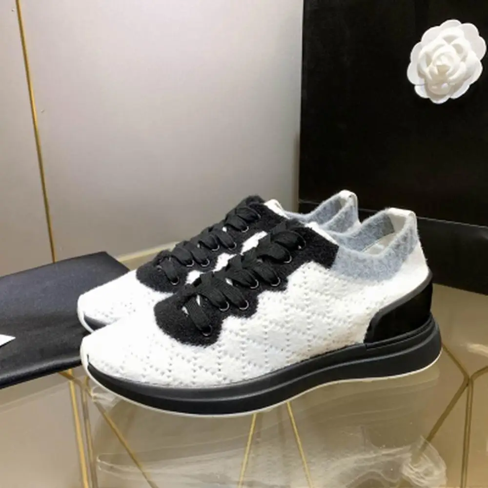 

shoes woman2019 new luxury brand designer works flat shoes sports casual shoes fiber stretch color matching women tide shoes