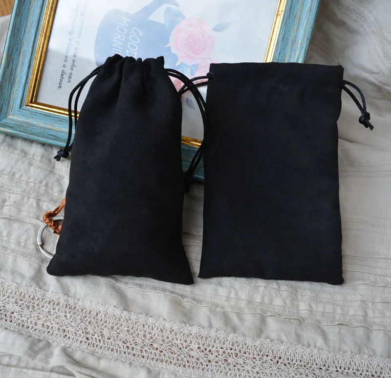 Черная фланелевая Подарочная сумка-кисет 5x7 см 8x10 см x 9 см x 12 см 11 х 14 см Ювелирная упаковка мешок