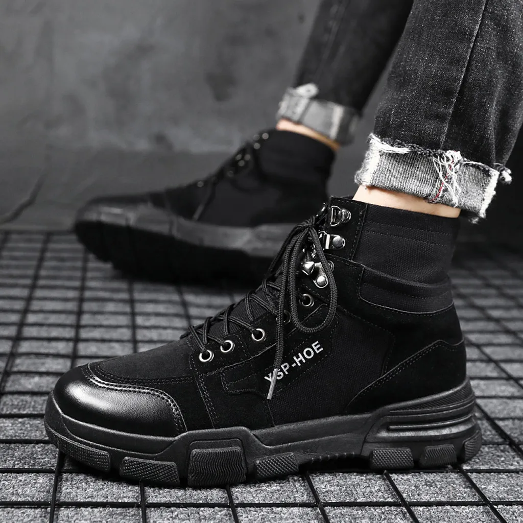 Кожаные ботинки; мужские ботинки на платформе со шнуровкой в стиле ретро; Повседневная стильная кожаная обувь; мотоциклетные ботинки; botas motocicleta hombre;#1025g25