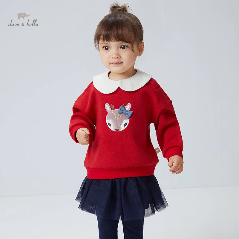 

DBW16120, милые зимние свитшоты с изображением Дейва Беллы для маленьких девочек, детские топы, модные детские футболки для девочек